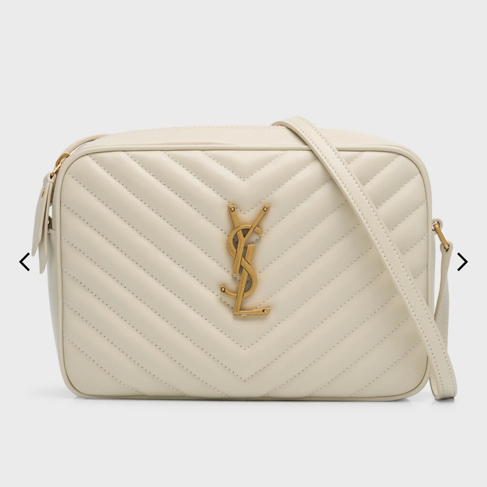 Yves Saint Laurent Ivory Quilted Crossbody Bag